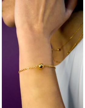 Υποαλλεργικό Βραχιόλι Χρυσό Με Σφαίρα 15/19CM (BE2G1P) Farma Bijoux
