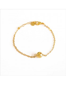 Υποαλλεργικό Βραχιόλι Χρυσό Με Σφαίρα 15/19CM (BE2G1P) Farma Bijoux
