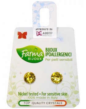 Υποαλλεργικά Σκουλαρίκια Κρύσταλλα Απαλό Κίτρινο 6,2mm (BE65C226) Farma Bijoux