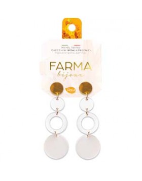 Υποαλλεργικά Σκουλαρίκια Μακριά Στρογγυλά Μενταγιόν Περλέ και Επιχρυσωμένα (PLL50) Farma Bijoux