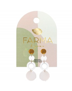 Υποαλλεργικά Σκουλαρίκια Μακριά Στρογγυλά Μενταγιόν Περλέ και Επιχρυσωμένα (PLL50) Farma Bijoux