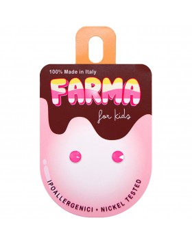 Υποαλλεργικά Σκουλαρίκια for Kids Κρύσταλλα Επίπεδα Ροζ 3.9mm (M57C100) Farma Bijoux