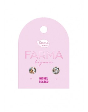 Υποαλλεργικά Σκουλαρίκια for Kids Κρύσταλλα Στρογγυλά 4.1mm (26C01) Farma Bijoux