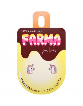 Υποαλλεργικά Σκουλαρίκια for Kids Μονόκεροι 8mm (SA619) Farma Bijoux