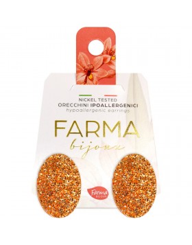 Υποαλλεργικά Σκουλαρίκια Οβάλ Χρυσά Κουμπιά 20mm (BEWE02) Farma Bijoux