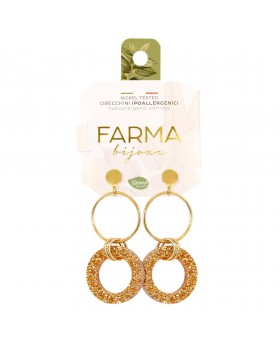 Υποαλλεργικά Σκουλαρίκια Διπλοί Κύκλοι 50mm (BEWE03) Farma Bijoux