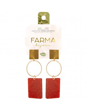 Υποαλλεργικά Σκουλαρίκια Διπλά Τετράγωνα 50mm (BEWE04) Farma Bijoux