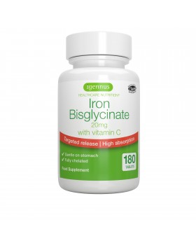 Δισγλυκινικός Σίδηρος 20mg Με Βιταμίνη C Iron Bisglysinate180 tabs Igennus 