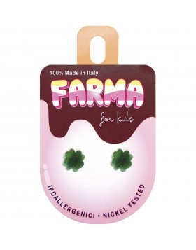 Υποαλλεργικά Σκουλαρίκια for Kids Ακρυλικό Τριφύλλι Πράσινο 8mm (BEL015) Farma Bijoux