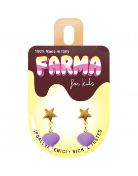 Υποαλλεργικά Σκουλαρίκια for Kids Χρυσά Αστέρια Με Μωβ Αερόστατα 20mm (BEPS999) Farma Bijoux