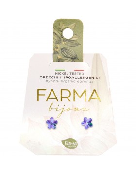 Υποαλλεργικά Σκουλαρίκια Λουλούδια Μωβ 6mm (BE210C18) Farma Bijoux