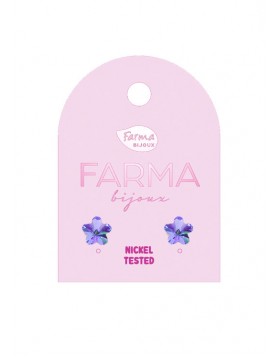 Υποαλλεργικά Σκουλαρίκια Λουλούδια Μωβ 6mm (BE210C18) Farma Bijoux