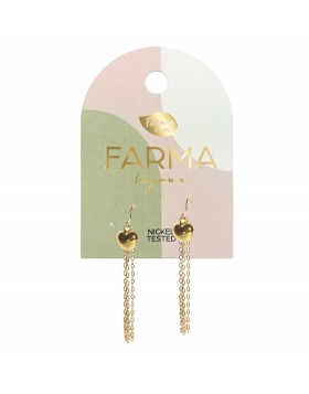 Υποαλλεργικά Σκουλαρίκια Χρυσή Καρδιά & Αλυσίδες 50mm (BEPG21) Farma Bijoux