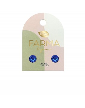 Υποαλλεργικά Σκουλαρίκια Κρύσταλλο Σκούρο Μπλε 6,3mm (BE58C48) Farma Bijoux