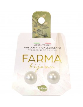 Υποαλλεργικά Σκουλαρίκια Πέρλες Cream 8mm (P8C50) Farma Bijoux