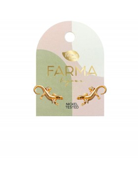 Υποαλλεργικά Σκουλαρίκια Χρυσό Ερπετό με Κρύσταλλα (BEG010) Farma Bijoux