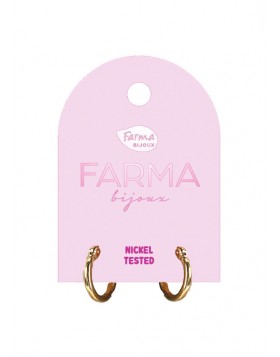 Υποαλλεργικά Σκουλαρίκια Κρίκοι Χρυσοί 14mm (BECG883) Farma Bijoux