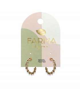 Υποαλλεργικά Σκουλαρίκια Χρυσοί Στριφογυριστοί Κρίκοι 16mm (BECG885) Farma Bijoux