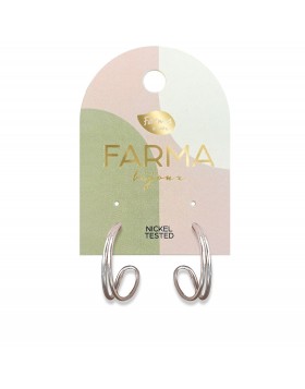Υποαλλεργικά Σκουλαρίκια Κρίκοι Ασημένιοι με κενό 20mm (BEC886) Farma Bijoux
