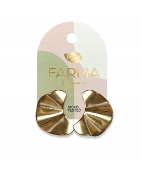 Υποαλλεργικά Σκουλαρίκια Βεντάλια Χρυσά 23x13mm (BEG015) Farma Bijoux