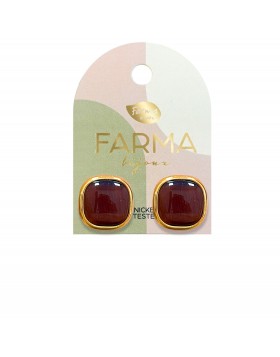 Υποαλλεργικά Σκουλαρίκια Καφέ Χαλαζίας 16mm (BEG016) Farma Bijoux