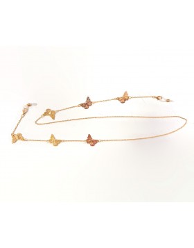 Αλυσίδα Γυαλιών Πεταλούδες Gold Μεταλλική Farma Bijoux