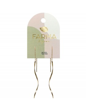 Υποαλλεργικά Σκουλαρίκια Saliscendi Gold Elica 100mm (BEG017) Farma Bijoux