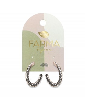 Υποαλλεργικά Σκουλαρίκια Ασημί Κρίκοι 25mm (BECS01) Farma Bijoux