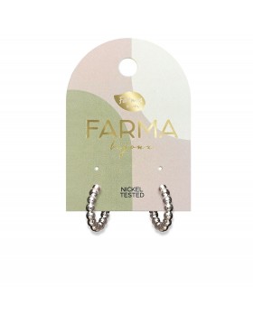 Υποαλλεργικά Σκουλαρίκια Μικροί Ασημί Κρίκοι 10mm (BECS02) Farma Bijoux