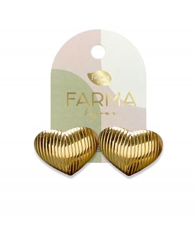 Υποαλλεργικά Σκουλαρίκια Χρυσές Καρδιές 30x30mm Gold (BEG021) Farma Bijoux