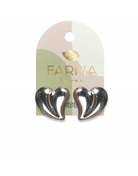 Υποαλλεργικά Σκουλαρίκια Χωρισμένη Καρδιά Silver 28x30mm (BEWOW17) Farma Bijoux