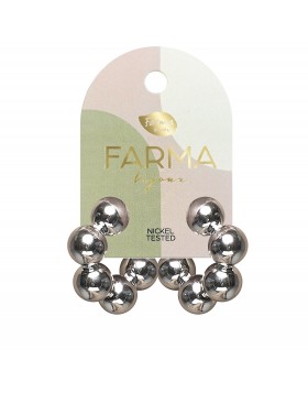 Υποαλλεργικά Σκουλαρίκια Κρίκοι με Σφαίρες 20mm Ασημί (BEWOW20) Farma Bijoux