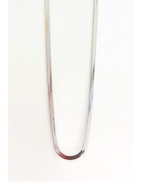 Υποαλλεργικό Κολιέ με Ασημί Αλυσίδα Φίδι (BE3SNA) Farma Bijoux
