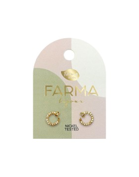 Υποαλλεργικά Σκουλαρίκια Nail earrings with zircon 11mm (BEG025) Farma Bijoux