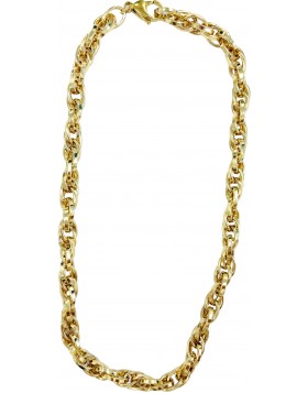 Υποαλλεργικό Κολιέ Gold interlocking chain necklace 44mm (BE1CON) Farma Bijoux