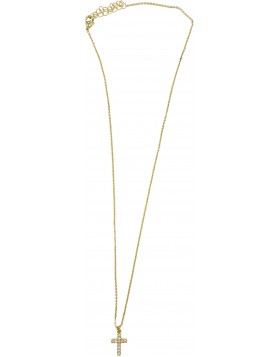 Υποαλλεργικό Κολιέ Necklace with across and crystals 40-45mm (BE1NX01) Farma Bijoux