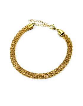 Υποαλλεργικό Βραχιόλι Flat gold bracelet 17-20mm (BE2MP) Farma Bijoux