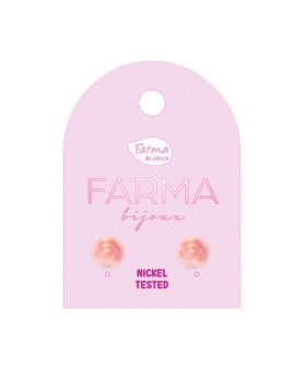 Υποαλλεργικά Σκουλαρίκια Πέρλες Ροζ 4mm (BEPP4C294) Farma Bijoux