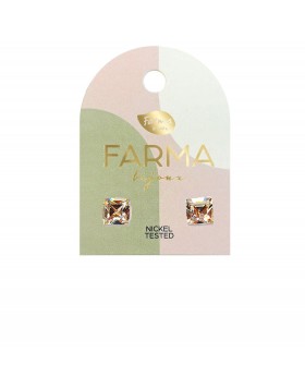 Υποαλλεργικά Σκουλαρίκια Κρύσταλλα Τετράγωνα 6mm (BE36C01) Farma Bijoux