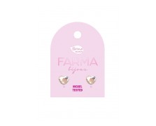 Υποαλλεργικά Σκουλαρίκια Κρυστάλλινες Επίπεδες Καρδιές 6,0mm (BE172C01) Farma Bijoux