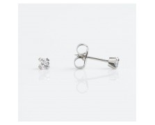 Σκουλαρίκια Τρυπήματος Ζιργκόν Με Ασημί Βάση 3mm Studex