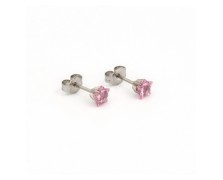 Σκουλαρίκια Τρυπήματος Ζιργκόν Ροζ Αστέρι 5mm Studex