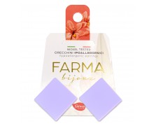 Υποαλλεργικά Σκουλαρίκια Τετράγωνα Κουμπιά Μπλε Παστέλ 20mm (LQC289) Farma Bijoux