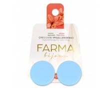 Υποαλλεργικά Σκουλαρίκια Στρογγυλά Κουμπιά Μπλε Παστέλ 22mm (LTC55) Farma Bijoux