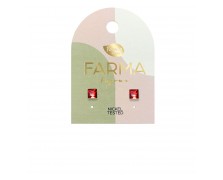 Υποαλλεργικά Σκουλαρίκια Κρύσταλλα Κόκκινα Τετράγωνα 4mm (BE15C06) Farma Bijoux