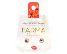 Υποαλλεργικά Σκουλαρίκια Κρύσταλλα Στρογγυλά 7,15mm (BE18C01) Farma Bijoux