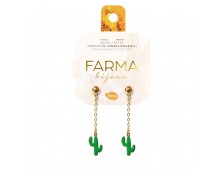 Υποαλλεργικά Σκουλαρίκια Κρεμαστοί Κάκτοι Σε Επιχρυσωμένη Αλυσίδα 50mm (BE04SE) Farma Bijoux
