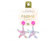 Υποαλλεργικά Σκουλαρίκια Πολύχρωμοι Αστερίες Με Ροζ Κρύσταλλα 30mm (BE03SE) Farma Bijoux