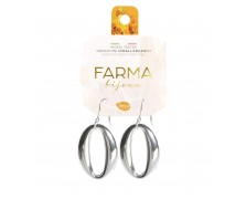 Υποαλλεργικά Σκουλαρίκια Ασημένιο Οβάλ 45mm (BEPS01) Farma Bijoux