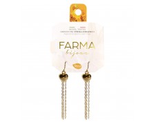 Υποαλλεργικά Σκουλαρίκια Χρυσή Καρδιά & Αλυσίδες 50mm (BEPG21) Farma Bijoux